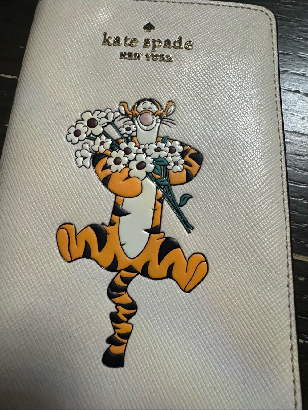 kate spade Cream Floral Tigger Appliqué Wallet